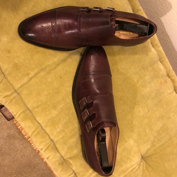 3D.M men burgundy monk strap shoes - Picture 2 of 5
